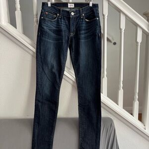 Hudson Women's‎ Krista Super Skinny Jeans Distressed Dark Wash Blue Size 27